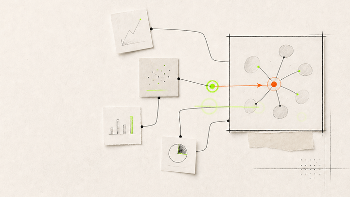 Abstract notes and signal map representing Tredem Field Notes